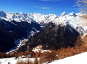 Blick auf Pflersch, einer der unberührtesten Gegenden von Südtirol, im Hintergrund der markante Pflerscher Tribulaun